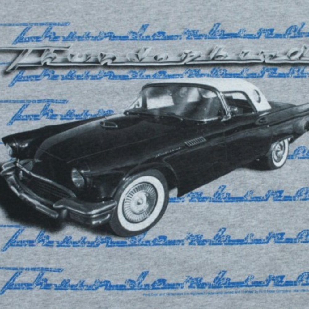 Ford Thunderbird T-Shirt Vintage T-Bird Gray NWT - Picture 2 of 3